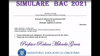 SIMULARE BAC 2021  VARIANTA BIOLOGIE VEGETALA REZOLVATA [upl. by Ahsenaj]