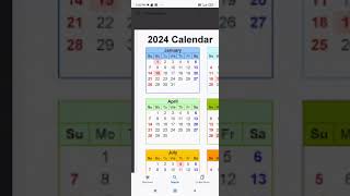 CALENDAR OF 2024 YEAR [upl. by Ardnasirhc742]