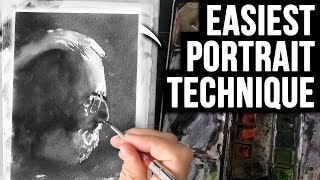 EASIEST Watercolor Portrait Painting Technique [upl. by Pulchi53]