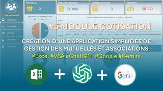 Partie 5 Finalisation du menu Cotisation Gestion Mutuelle Excel VBA New [upl. by Ateloiv591]