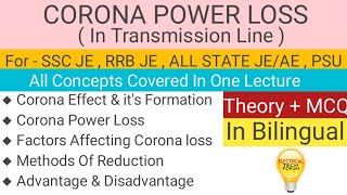 CORONA POWER LOSS In Transmission Line Power System [upl. by Aifos]