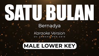 Satu Bulan  Bernadya Male Lower Key  Karaoke Yamaha PSR S910 Minus One Midi Song Band Version [upl. by Nylaras]