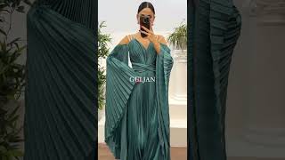 Elegance with this pleated gown in 3 colors😍❤️ أناقة مع هذا الفستان المطوي المتوفر بثلاثة ألوان [upl. by Drannek305]