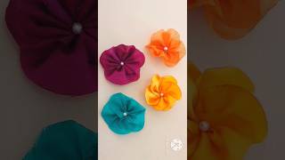 Flower designs with fabric flower making with cloth [upl. by Yrro857]