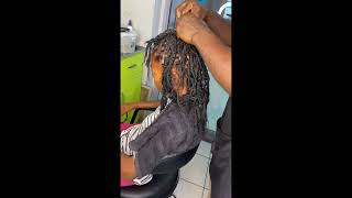 Rebraided dreadlocks after treatmentsubscribehairstyleslocsjourneyeasy natural hairstylesusa [upl. by Nuri]