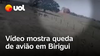 Vídeo mostra momento da queda de avião em Birigui SP ocupantes morreram [upl. by Nils]