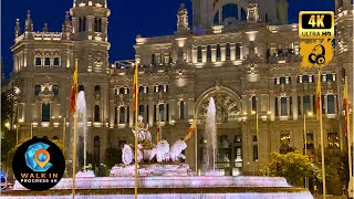 Exploring Madrid at Night Spain 🇪🇸 4K 60fps Nightlife Walk Tour [upl. by Yznil]