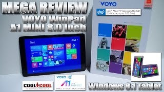 Voyo WinPad A1 Mini 80quot MEGA REVIEW Windows 81 Intel Atom Z3735D 1318 GHz Quad Core [upl. by Marcile]