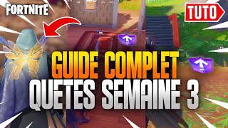 Guide QUÊTES de MONARQUE SEMAINE 3 sur FORTNITE  Récompense Ailes Brisées OR  Emplacements Jetons [upl. by Nodnarbal729]