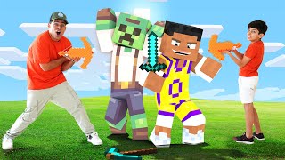 Jason defeats Minecraft Mobs with Nerf  Minecraft Animation [upl. by Florie942]