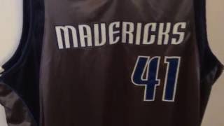 Dirk Nowitzki Dallas Mavericks Authentic Silver Jersey Worn Once [upl. by Nonaihr809]