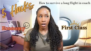 Make economy feel like first class on a long flight SURVIVAL HACKS [upl. by Suzette]