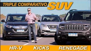 Comparativo SUV Jeep Renegade  Nissan Kicks  Honda HRV  Matías Antico  TN Autos [upl. by Targett]