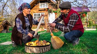 Cooking Rustic Goose with Potatoes Outdoor Cooking [upl. by Stephanus]