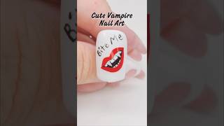 Cute Vampire Teeth Nail Art halloween nails [upl. by Katherin]