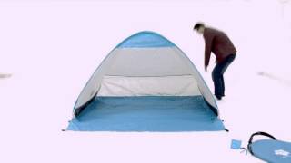 How to fold and open Pop Up Instant Portable Outdoors Quick Cabana Beach Tent Sun Shelter Blue [upl. by Weidman]