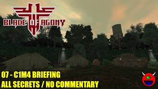 Wolfendoom Blade of Agony  C1M4 Briefing  All Secrets No Commentary [upl. by Atarman]