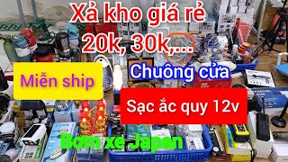 Xả kho giá rẻ 39k Sạc ắc quy 12V chuông Kawasan pin maxell hộp 60k đèn tích điện 48W 0778112567 [upl. by Isyak]