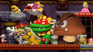 New Super Mario Bros DS  All Bosses [upl. by Lowrie]