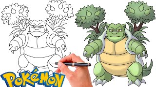 How To Draw Grass Type BLASTOISE POKEMON  Type Swap Pokemon [upl. by Kitarp553]