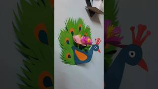 DIY Paper Peacock showpiece making at home Pen Pencil HolderEasy paper makingdiy shorts [upl. by Anitsud736]