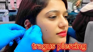 painless nose piercing and tragus piercing  upper lobe piercing  septum piercing  piercing nose [upl. by Sera]