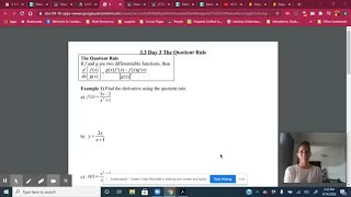 AP Calc 33 Day 3 Quotient Rule [upl. by Topper]