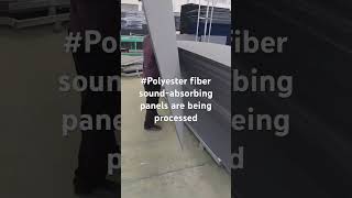 Polyester fiber soundabsorbing panels are being processed [upl. by Aneerehs]