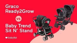 Affordable Double Stroller Comparison Graco Ready2Grow vs Baby Trend Sit N Stand  Babylist [upl. by Azile975]