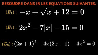 EQUATIONS SE RAMENANT AUX EQUATIONS DU SECOND DEGRE [upl. by Neemsay]