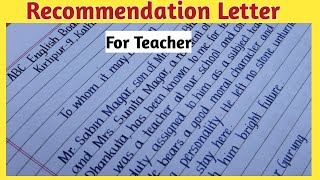 Writing a Letter of Recommendation Beautiful English Handwriting  Recommendation letter Eng Teach [upl. by Livesay894]