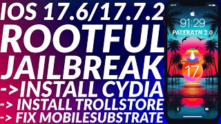 Jailbreak iOS 1761771 Rootful amp Install Cydia  Trollstore 2  Palera1n 1761771 Jailbreak [upl. by Rovaert]