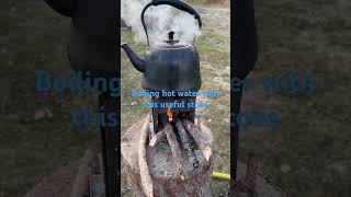 Boiling water with this outdoor stove campinglife campfire [upl. by Heydon]