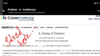 A Game of Division solution code  Codeforces Round 992Div2codeforces [upl. by Lanie195]