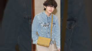 Kimtaehyung airport transformation 2014 to 2023 kimtaehyung btsmembermusica funktrendingshorts [upl. by Avie]