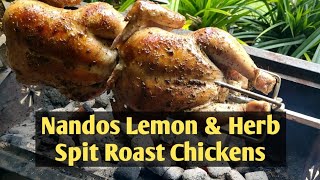 Nandos Lemon amp Herb Chicken on the bunnings jumbuck spit roaster [upl. by Pavyer123]