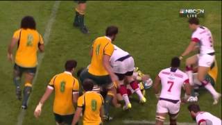 Taku Ngwenya sets up Mike Petri for the USA try against Australia [upl. by Felisha]