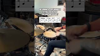 Beginner Drummer Syncopated Drum Groove Easy Drum Lesson drums [upl. by Zandt]