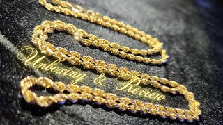 3mm 10k Diamondcut Rope Chain from Harlembling Unboxing amp Review [upl. by Blumenfeld]