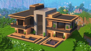 Large Modern House  Minecraft Tutorial [upl. by Boak]