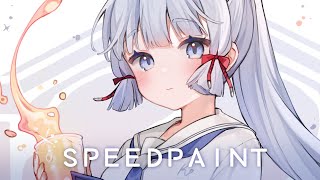 Genshin Impact Ayaka  Speedpaint CSP [upl. by Leiuqese]