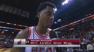 Hassan Whiteside  Heat vs Wizards postgame 22016 [upl. by Pournaras791]