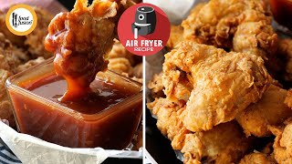 Extra Crispy Chicken Wings in Air Fryer Recipe By Food Fusion [upl. by Anair801]