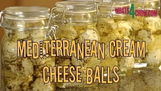 Mediterranean Cream Cheese Balls How to make garlic and herb cream cheese balls in olive oil [upl. by Minoru]