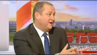 BBC Breakfast Mike Ashley Sports Direct 20916 [upl. by Halden]