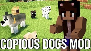 Minecraft Copious Dogs Mod 164 Dogs amp Puppies in Minecraft  Mod Showcase [upl. by Meekah]