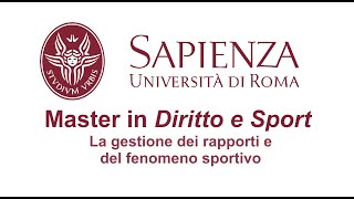 La psicologia nello sport  10112023  Master in Diritto e Sport [upl. by Orthman]