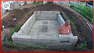 Building Amazing DIY Swimming Pool Step by Step  by Weandnature [upl. by Burgener]