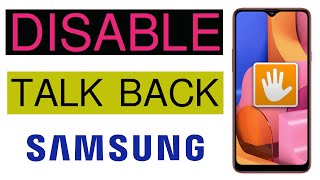 Turn off Or Disable Talk Back Mode Samsung Galaxy A20s [upl. by Ailimat]