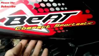 Pasang Sticker Hitam Body Motor Honda Beat [upl. by Zoes]